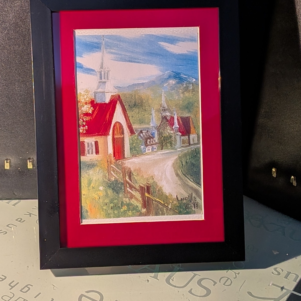 Charming Countryside Church On Il D' Orleans Framed Note Card 5x7